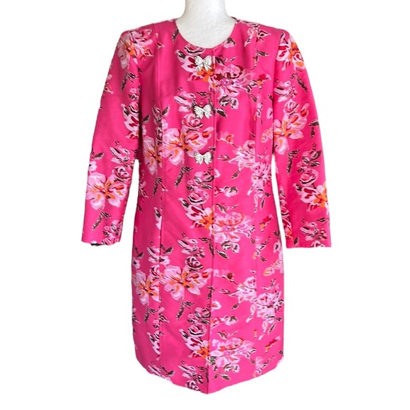 RARE Carlisle Collection Catalina Pink Jacquard Floral Jacket - 10 - Picture 16 of 16